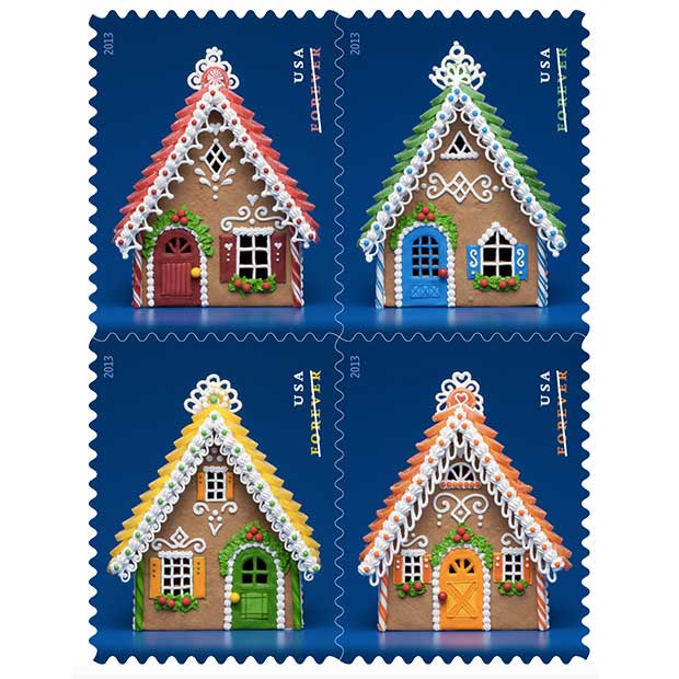 Gingerbread Houses Forever Stamps