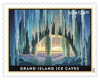 $26.35 Grand Island Ice Caves Stamp (Sheet Of 4)