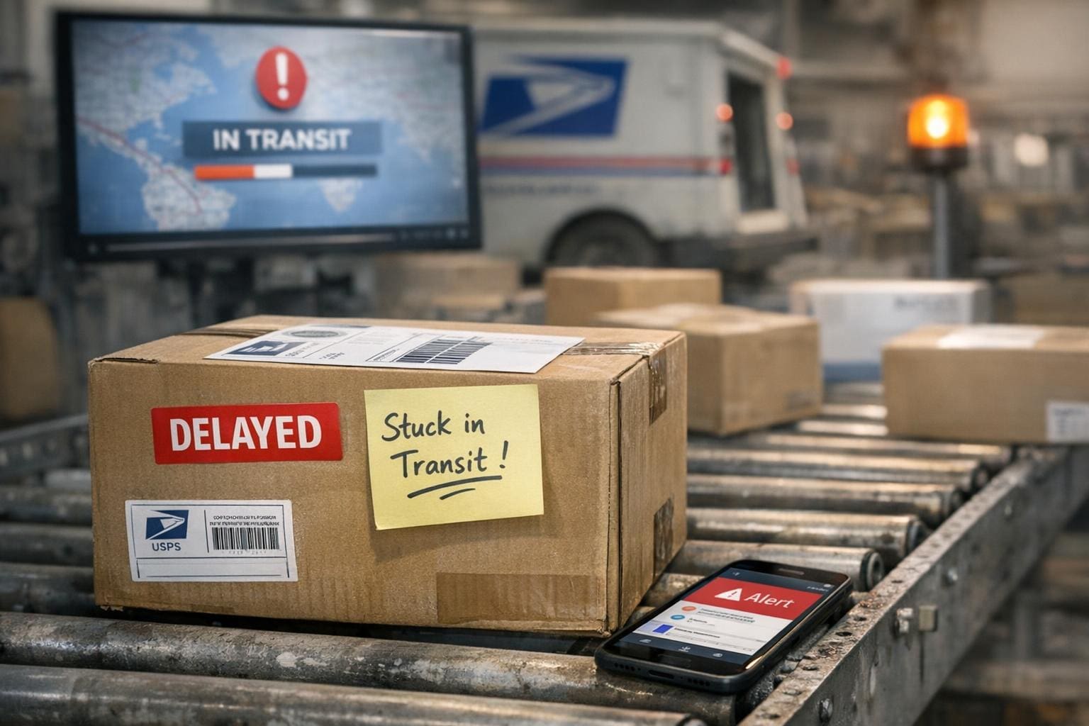 usps package stuck in transit