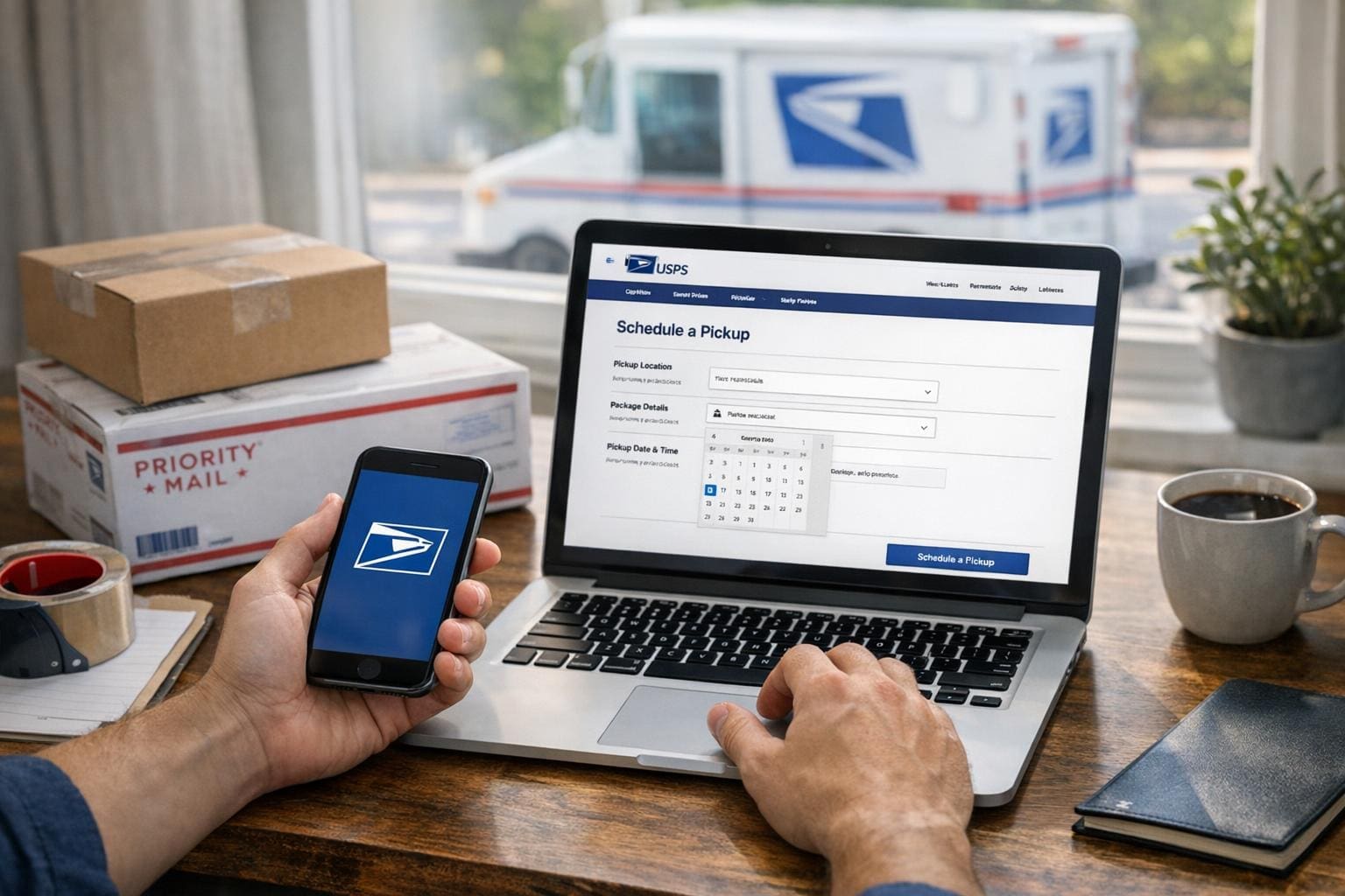 how to schedule usps package pickup from home