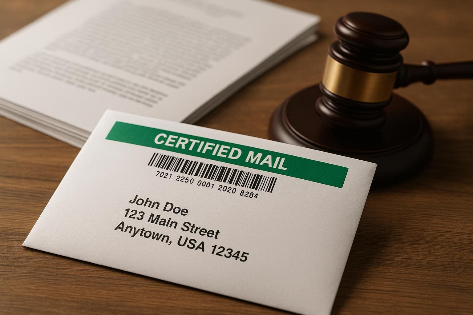 certified mail for legal documents